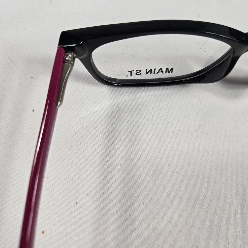 Main St. Eyeglasses Frames Black‎ Purple Italian Design MA37 50-18-140 New